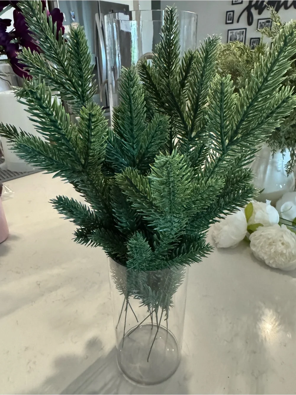 Artificial Pine Stem Bouquet - Green